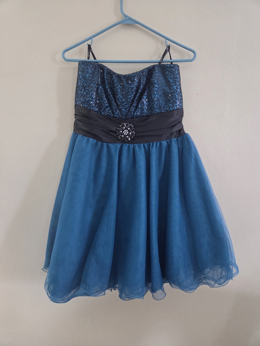 Speechless Teal Sequin Party Dress